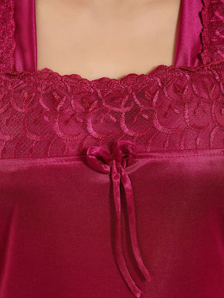 Be You Short Sleeves Lace Satin Top & Patiyala