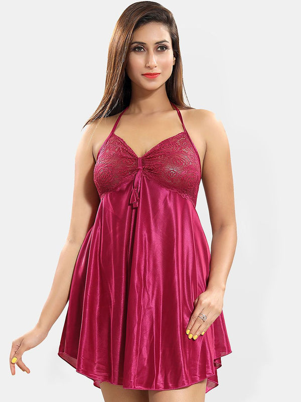 Be You Satin Halter Neck Baby Doll