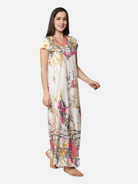 Be You Pack Of 2 Women Floral Printed Maxi Nightdress