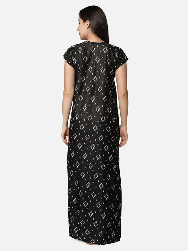 Be You Printed Satin Maternity Maxi Nightdress