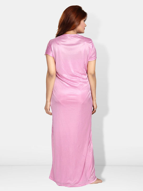 Be You Shoulder Straps Satin Maxi Nightdress With Robe