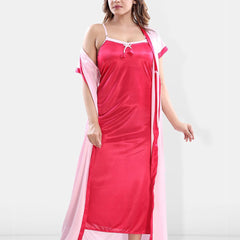 Be You Shoulder Straps Satin Maxi Nightdress with Robe