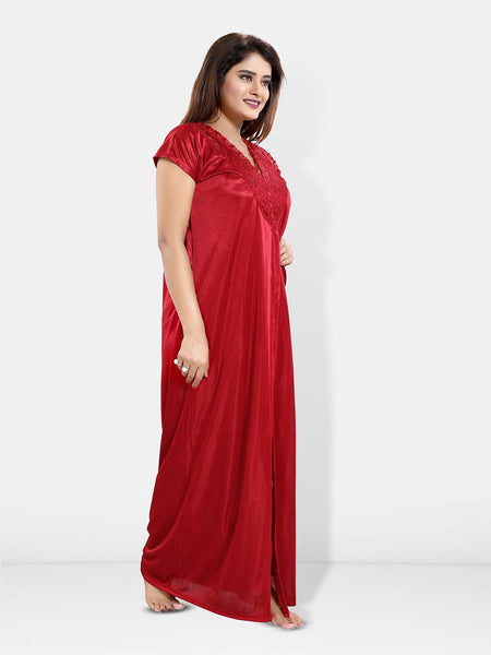Be You 6 Pieces Satin Maxi Nightdress