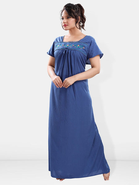 Be You Floral Embroidered Maxi Sweat Nightdress