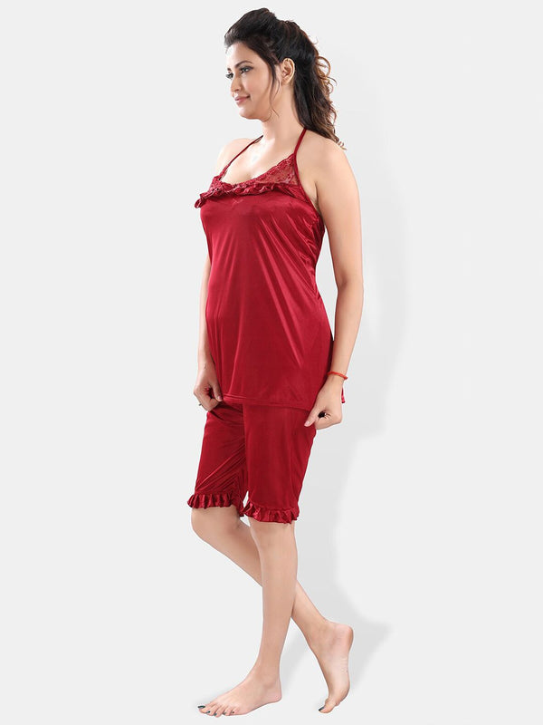 Be You Satin Night Suit With Robe