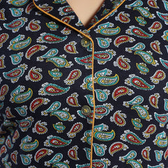 Be You Lapel Collar Ethnic Motifs Printed Night suit
