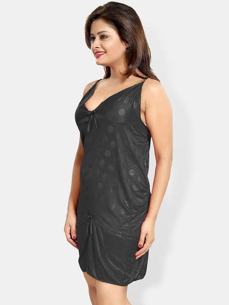 Be You Polka Dots Printed Satin Baby Doll