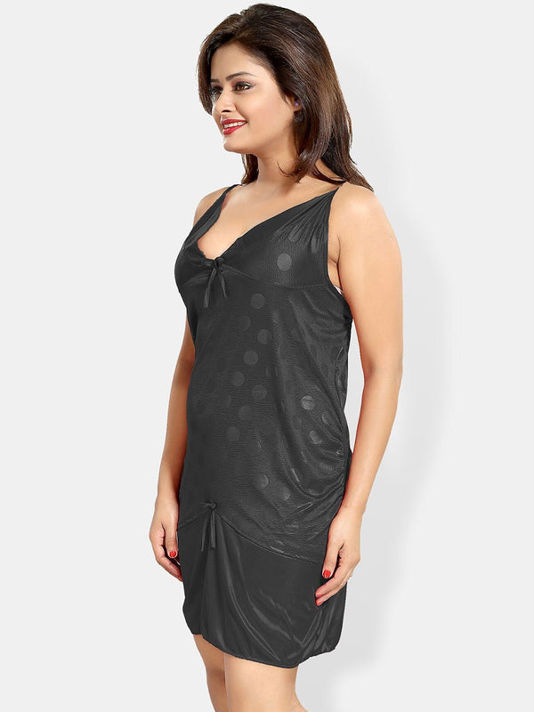 Be You Polka Dots Printed Satin Baby Doll