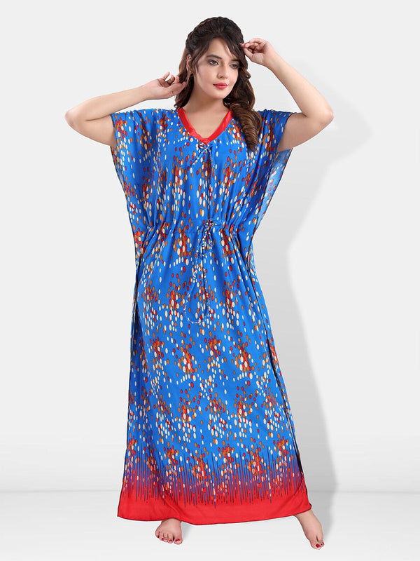 Be You Printed Satin Maxi Kaftan Nightdress
