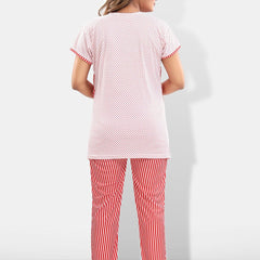 Be You Striped Satin Maternity Night Suit