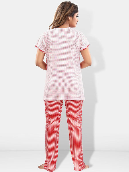 Be You Striped Satin Maternity Night Suit