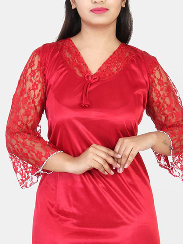 Be You Women Satin Maxi Nightdress