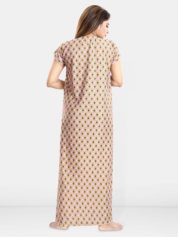Be You Printed Satin Maternity Maxi Nightdress