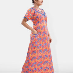 Be You Printed Pure Cotton Maxi Nightdress
