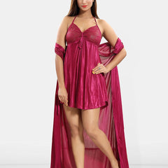 Be You Set of 2 Satin Maxi Sweat Nightdress