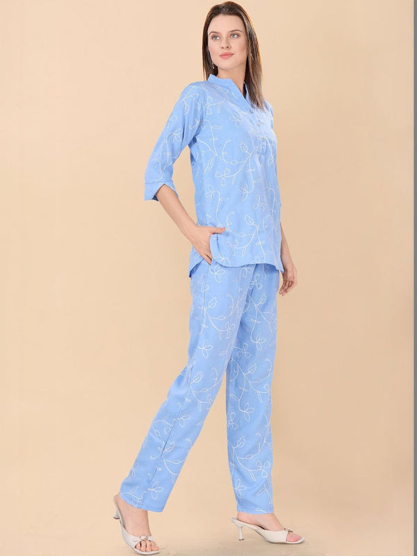 Be You Embroidered Top With Trousers Co-Ords