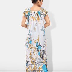 Be You Floral Printed Satin Maxi Everyday Nightdress