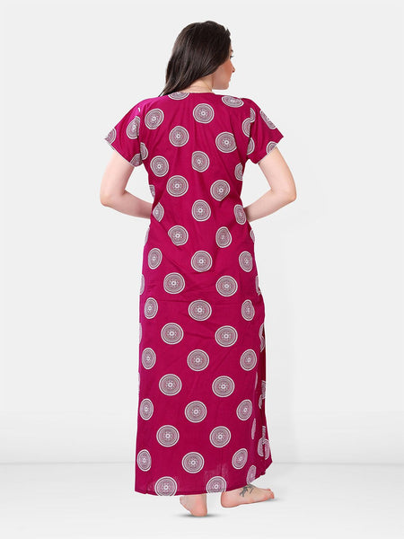 Be You Ethnic Motifs Printed Maxi Nightdress