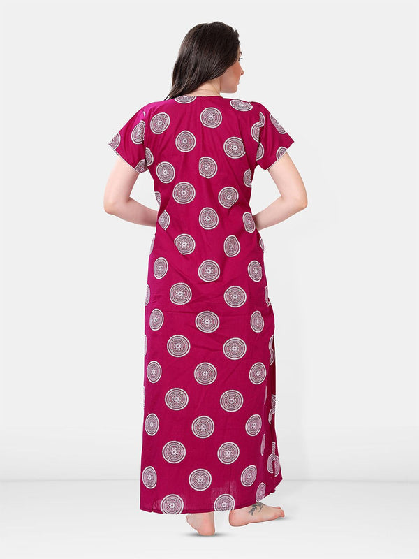 Be You Ethnic Motifs Printed Maxi Nightdress