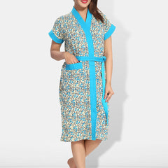 Be You Women Printed Cotton Anti-bacterial Super Soft Bath Robe With Belt