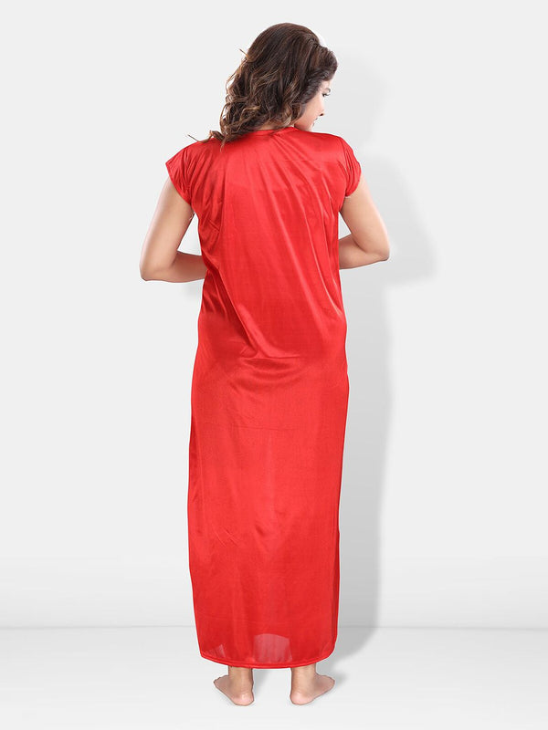 Be You Floral Printed Satin Maxi Nightdress with Robe