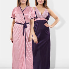 Be You V-Neck Maxi Wrap Nightdress with Robe