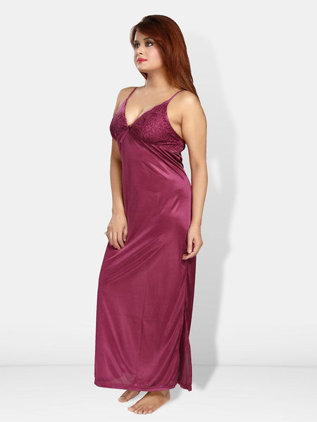 Be You V-Neck Satin Maxi Nightdress With Robe