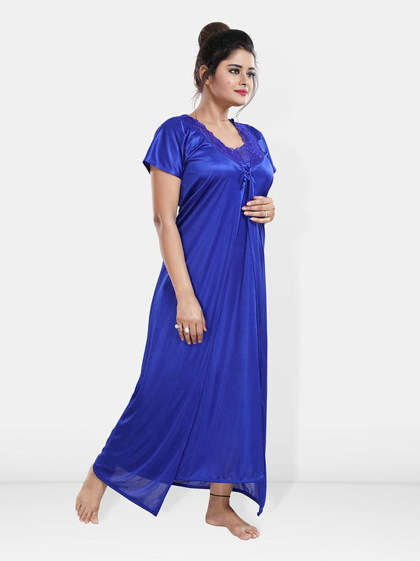 Be You Maxi Satin Wrap Nightdress With Robe