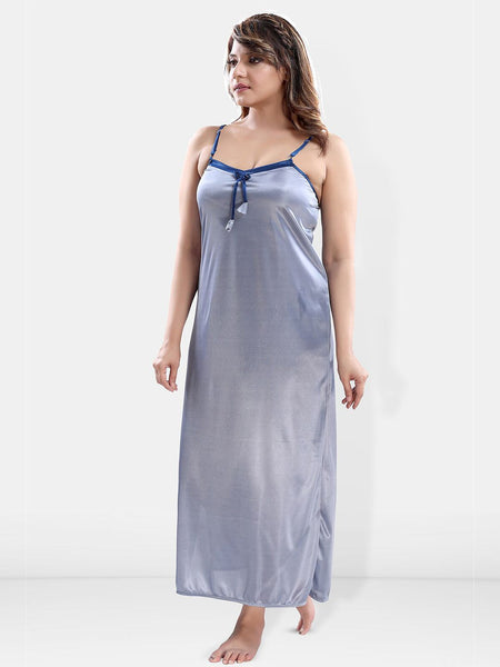 Be You Shoulder Straps Satin Maxi Nightdress with Robe