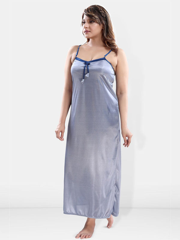 Be You Shoulder Straps Satin Maxi Nightdress with Robe