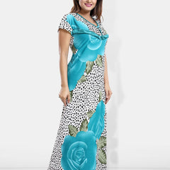 Be You Floral Printed V-Neck Satin Maternity Maxi Nightdress