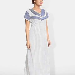 Be You Printed Satin V-Neck Maternity Maxi Nightdress