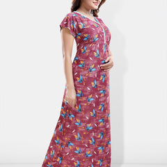 Be You Printed Satin Maxi Nightdress