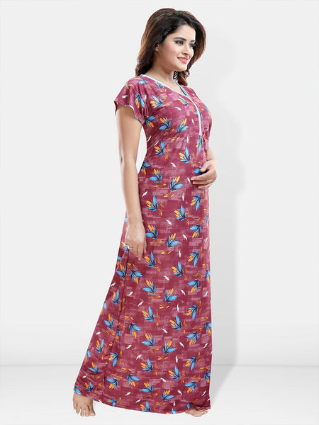 Be You Printed Satin Maxi Nightdress