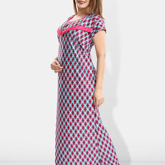 Be You Printed Satin Maternity Feeding Maxi Nightdress
