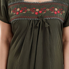 Be You Floral Embroidered Square Neck Maxi Sweat Nightdress