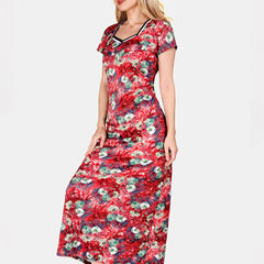 Be You Printed Satin Maternity Maxi Nightdress