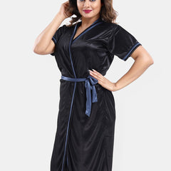 Be You Satin Wrap Nightdress With Robe