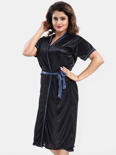 Be You Satin Wrap Nightdress With Robe