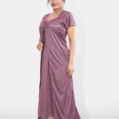 Be You Maxi Satin Wrap Nightdress With Robe