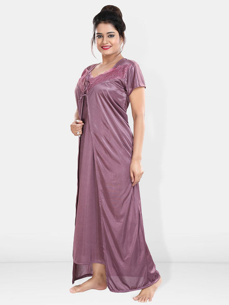 Be You Maxi Satin Wrap Nightdress With Robe