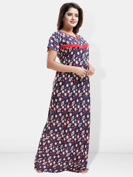 Be You Floral Printed Maxi Satin Maternity Nightdress