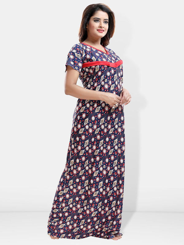 Be You Floral Printed Maxi Satin Maternity Nightdress