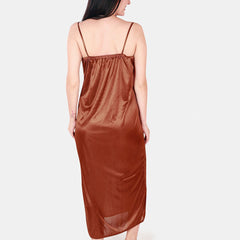 Be You Floral Lace Shoulder Straps Satin Maxi Nightdress With Robe