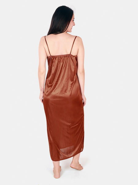 Be You Floral Lace Shoulder Straps Satin Maxi Nightdress With Robe