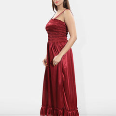 Be You Shoulder Straps Satin Maxi Sweat Nightdress