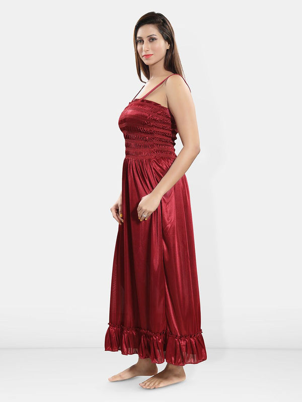 Be You Shoulder Straps Satin Maxi Sweat Nightdress