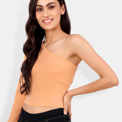 Be You One Shoulder Cotton Crop Top