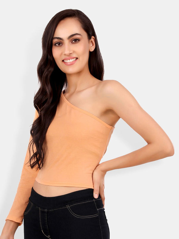 Be You One Shoulder Cotton Crop Top
