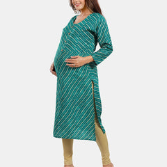 Be You Leheriya Printed Round Neck Kurta